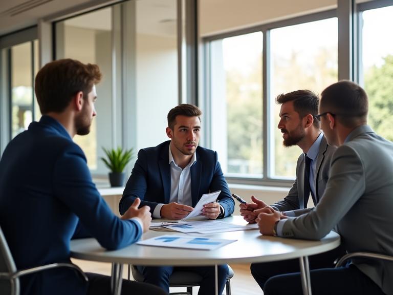 Security consultant meeting with client